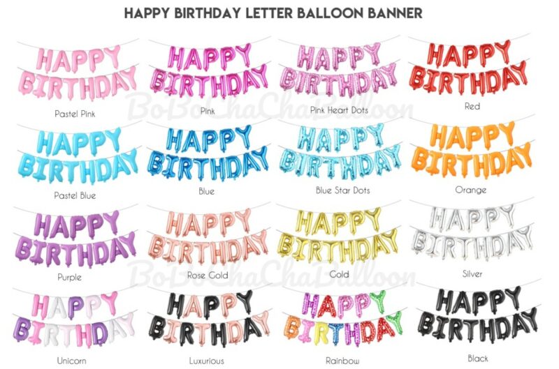 16 Inch HAPPY BIRTHDAY letter foil balloons Banner – Hot Pink