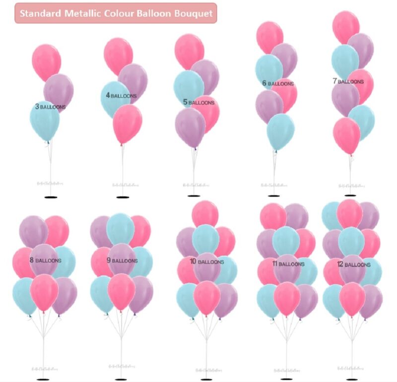 [Choose No. of Balloons] in a bouquet - Standard Metallic Color Balloons