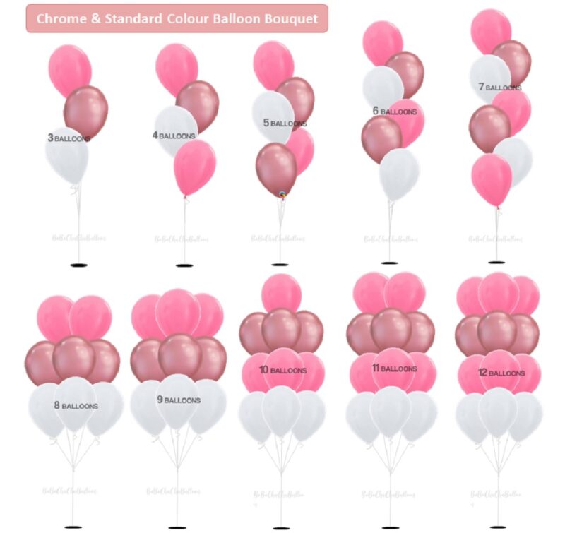 [Choose No. of Balloons] in a bouquet - Standard Metallic Color Balloons