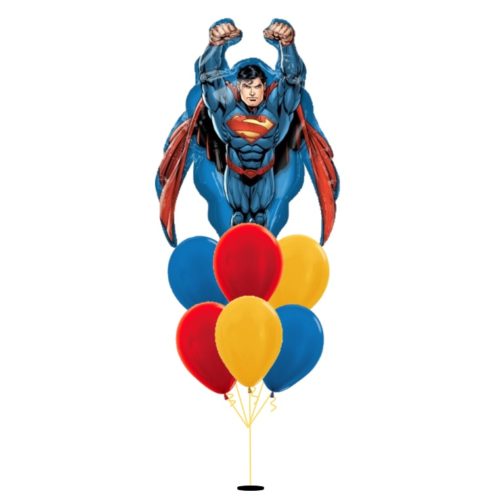[Superman] Flying Superman Happy Birthday Balloon Bouquet