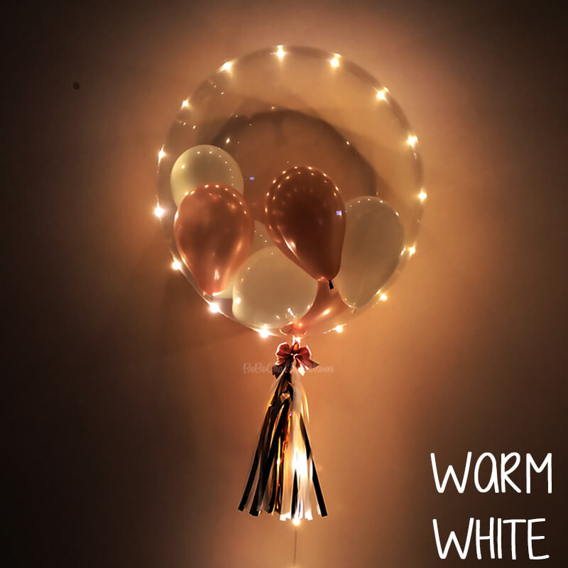 Jumbo Fairy Lights Bubble Balloon Bouquet (15pcs) Customised Helium