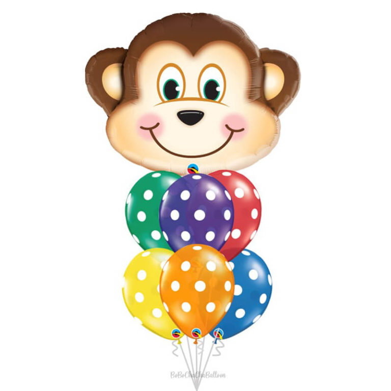 [Animal] Mischievous Monkey Jungle Safari Balloon Bouquet (7pcs