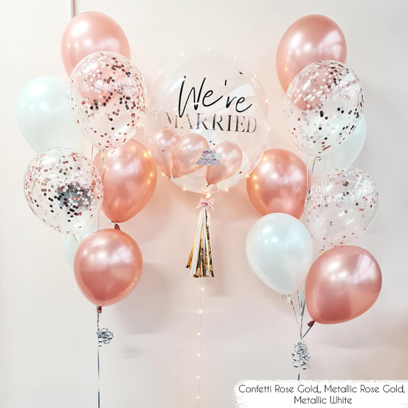 BALLON BUBBLE CONFETTIS OR