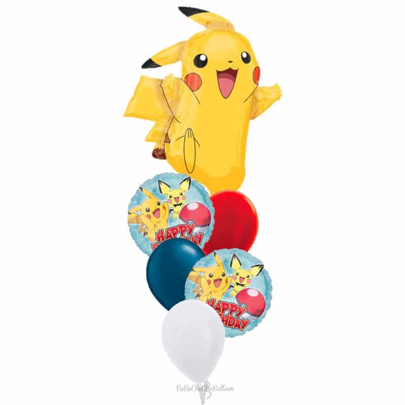 Pikachu Birthday Party Ballon Pokemon Cartoon Figure Stars Round