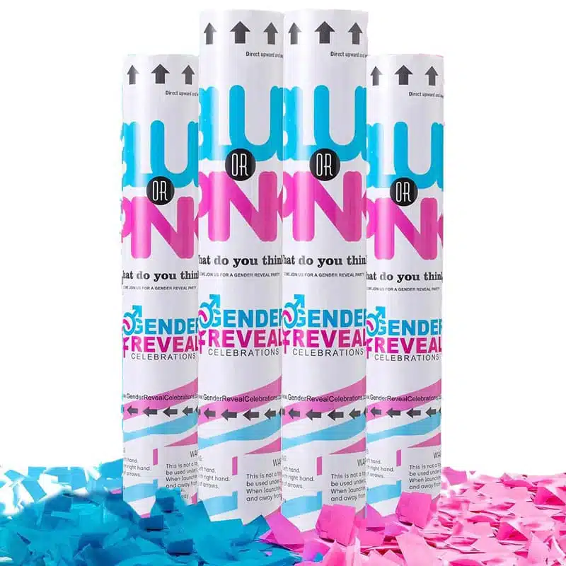 Party Popper - Gender Reveal (Blue / Pink) Paper Confetti 30cm