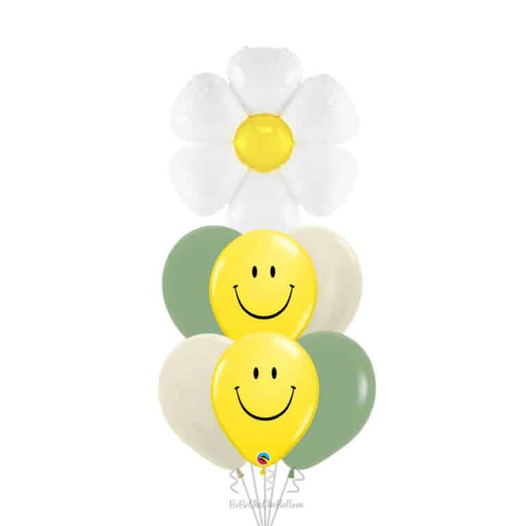 [Flower] Daisy Smiley Balloon Bouquet (7pcs) Customised Helium