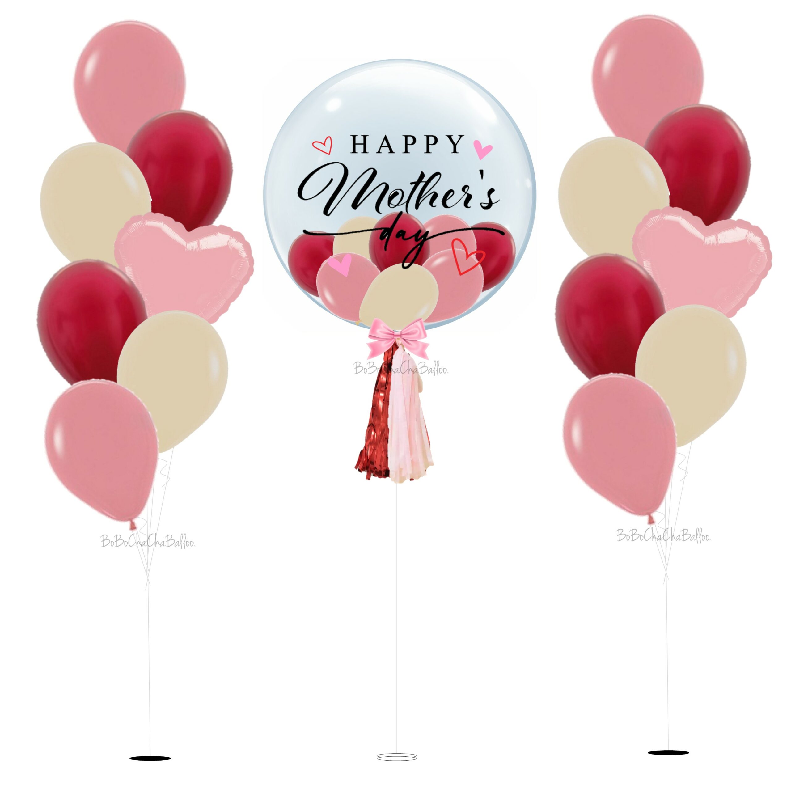 [Mother's Day] 24″ Bubble Balloon Set - Rosewood & Burgundy (Copy ...
