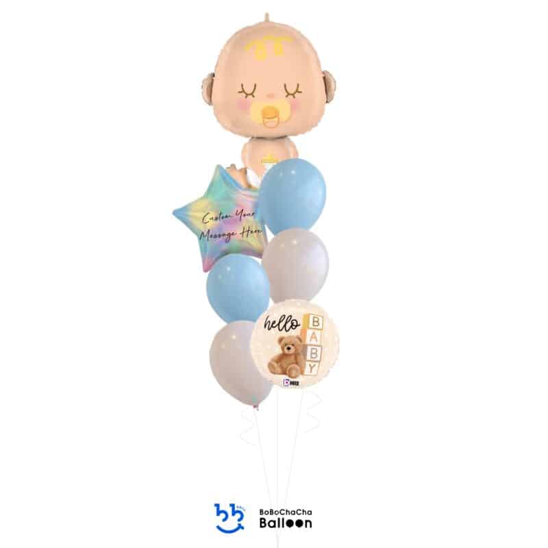 [Gender Reveal] Hello Baby Mixed Balloon Bouquet (7pcs)