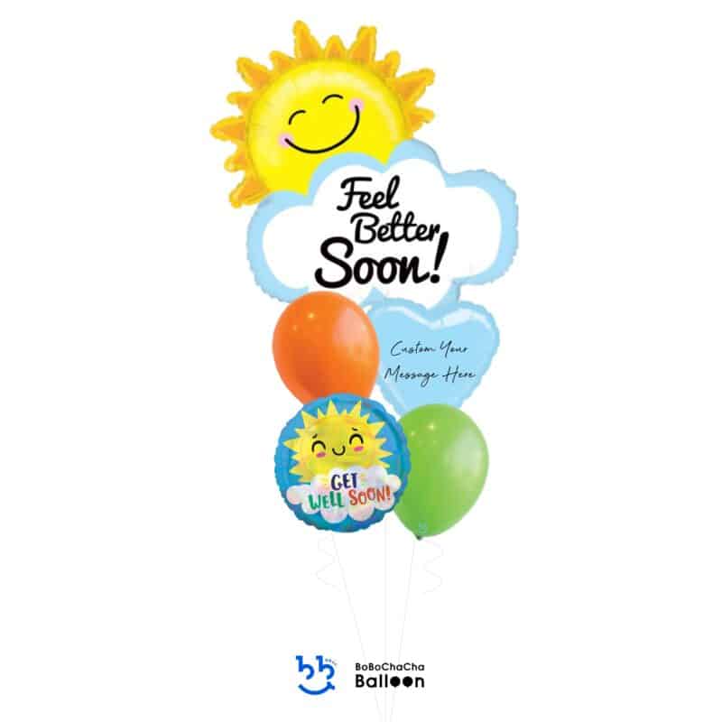 [Get Well Soon] Feel Better Soon Sunshine Mixed Balloon Bouquet (5pcs)
