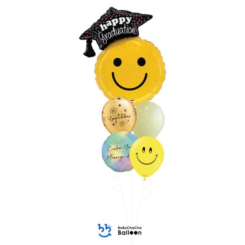 [Graduation] Graduation Smiley Mixed Balloon Bouquet (5pcs)