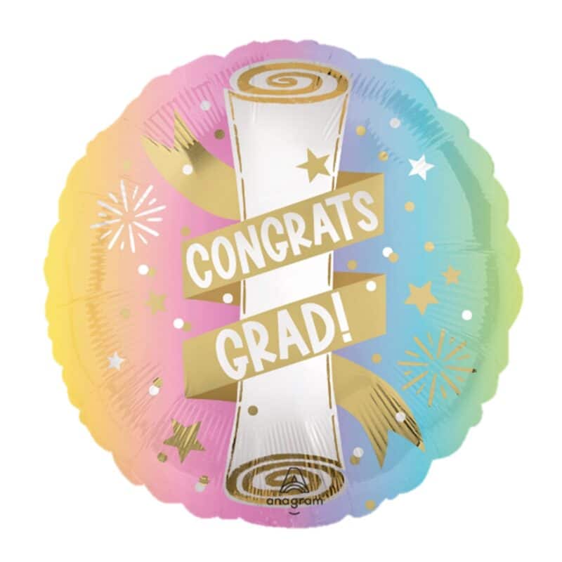 [Graduation] 18inch Satin Pastel Grad Party Foil Balloon