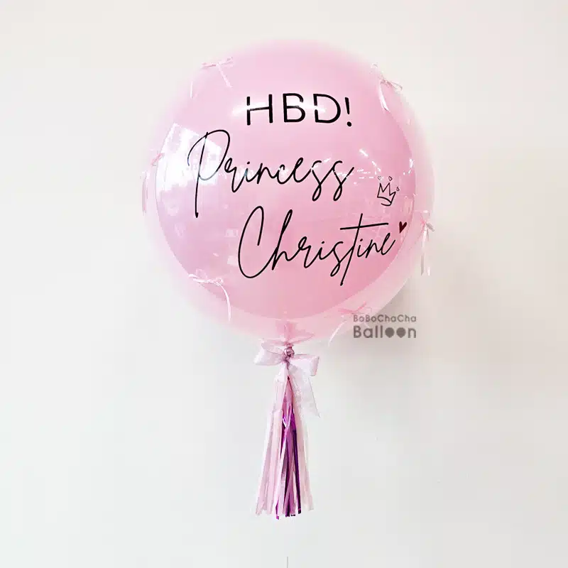 [24 inch Double-Layer Crystal Balloon] - With Ribbons
