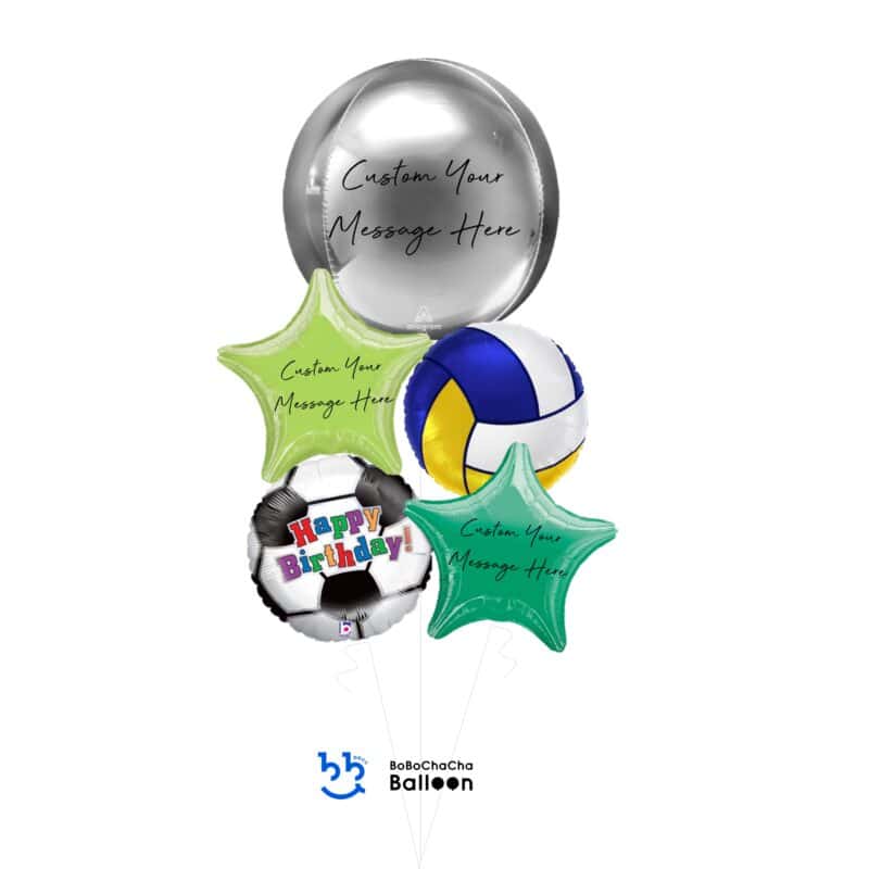 [Sports] Orbz & Ball Foil Balloon Bouquet (5pcs)