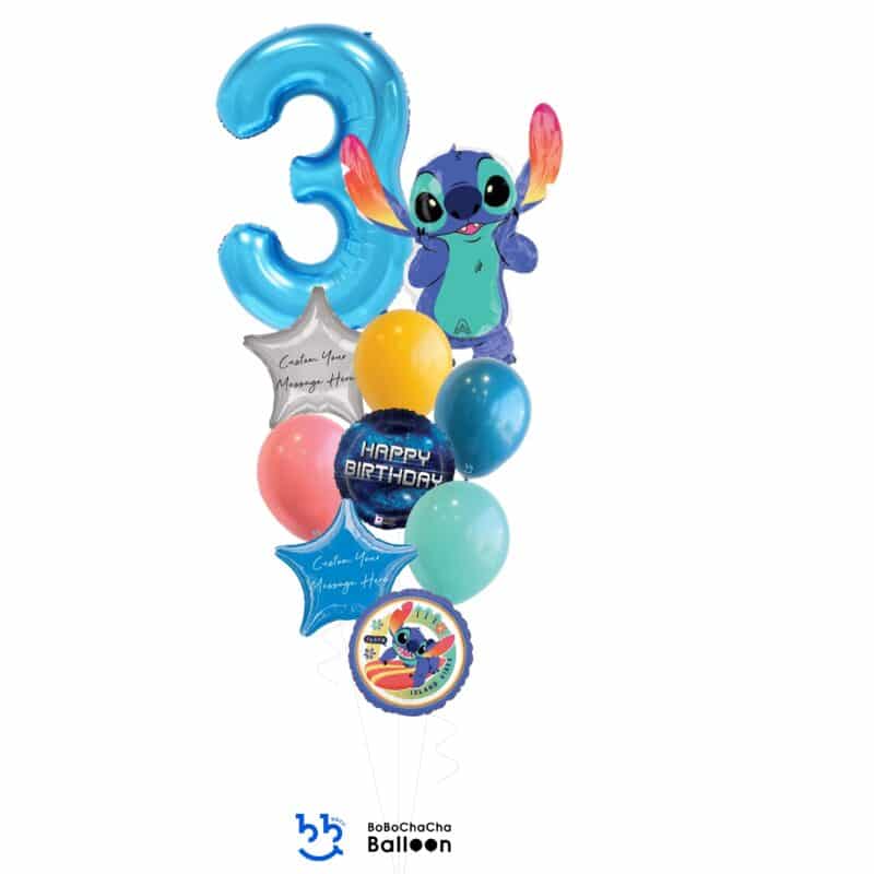 [Stitch] HAPPY BIRTHDAY Stitch Giant Foil Balloon Bouquet (10pcs)
