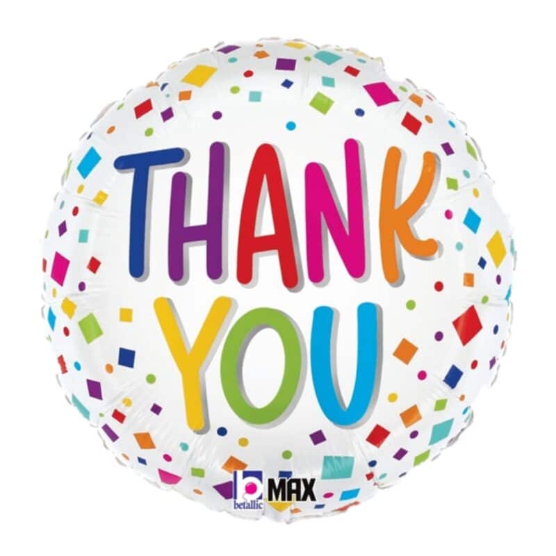 [Well Wishes] 18inch Thank You Colorful Confetti Foil Balloon