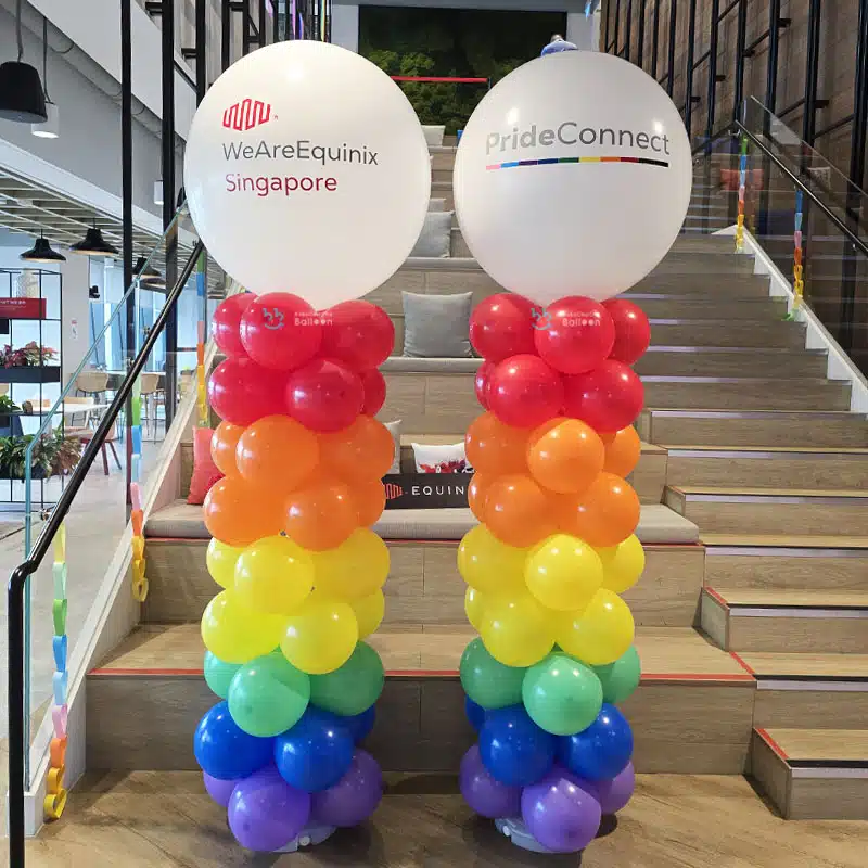 [Balloon Column] 9 Layer – Multicolor with 36″ Jumbo Personalised Balloon