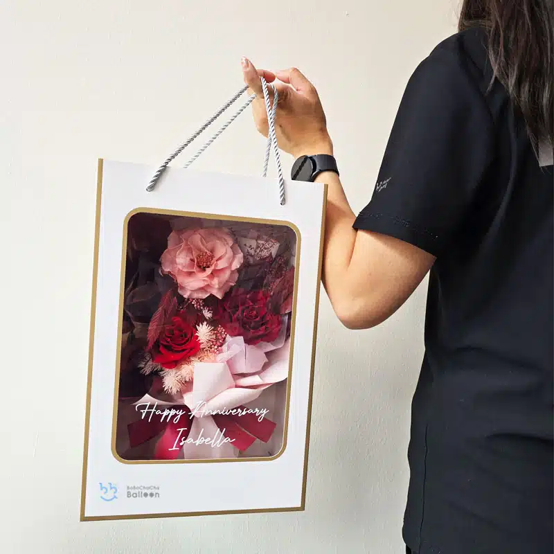 [Flower Bloombox] - Crimson Whisper | Personalised Preserved Bloom Box