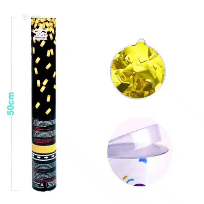 Party Popper - Metallic Gold Strip Confetti Tube 50cm