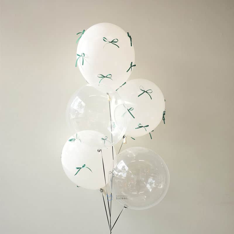 Ribbon Bubble Balloon Bouquet – 5 Balloons