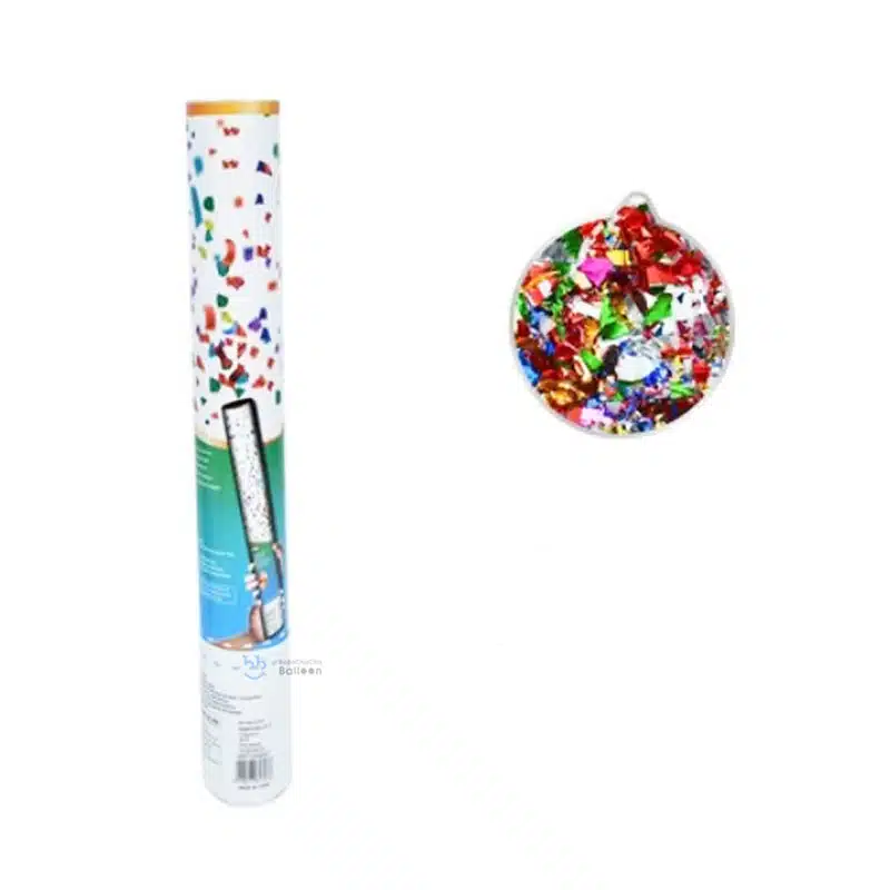 Party Popper - Metallic Multicolored Confetti Tube 20cm