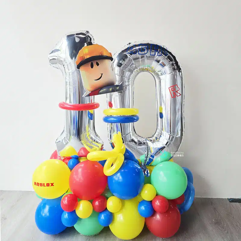 Number Balloon Stand - Roblox Themed with Customise Name