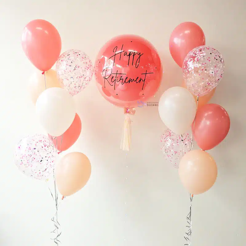 [24 inch Double-Layer Crystal Balloon] - With Cascading Confetti Bouquet