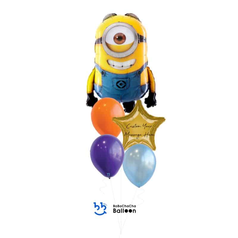 [Minion] Despicable Me Minions Stuart Mixed Balloon Bouquet (5pcs)