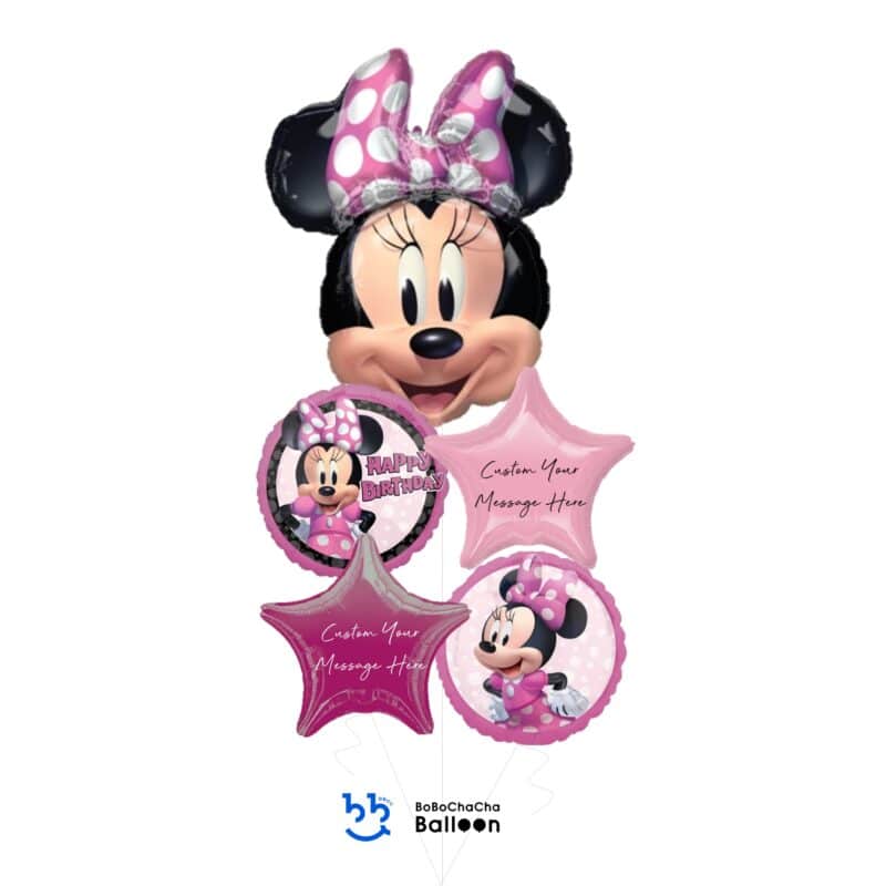 [Minnie] Minnie Mouse Foil Balloon Bouquet (5pcs)