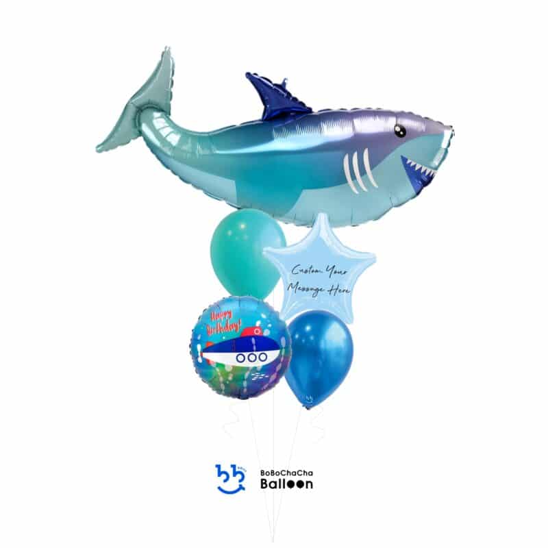 [Under The Sea] Shark Mixed Balloon Bouquet (5pcs)
