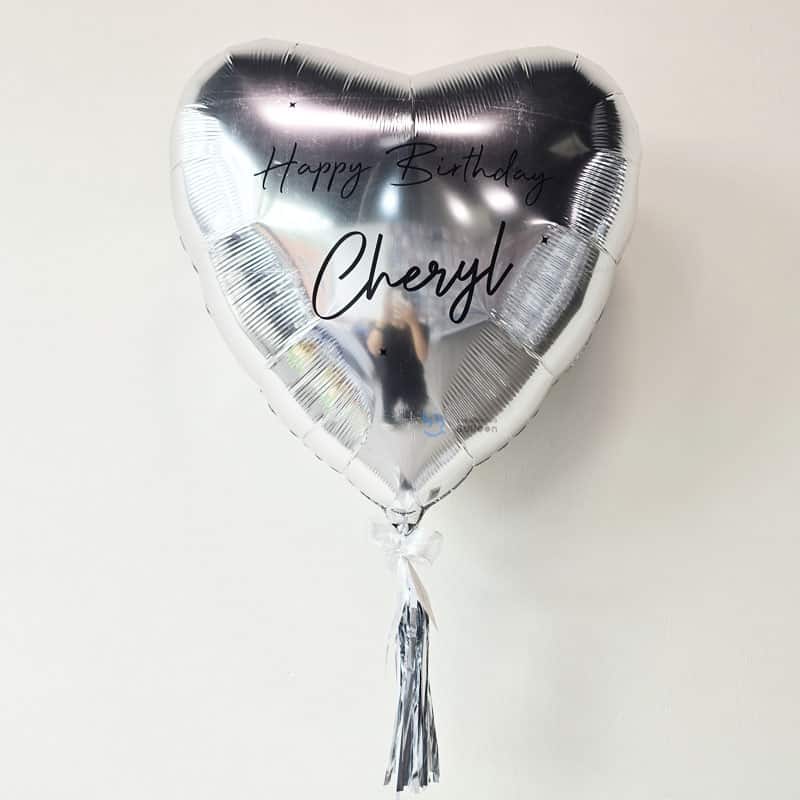 32 Inch Metallic Heart Foil Balloon - Silver