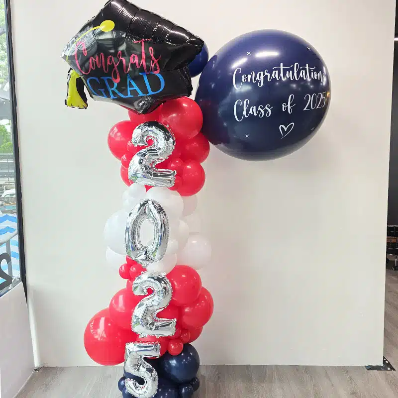 [36 inch Personalised Jumbo Balloon] Graduation - Single Balloon Garland Stand