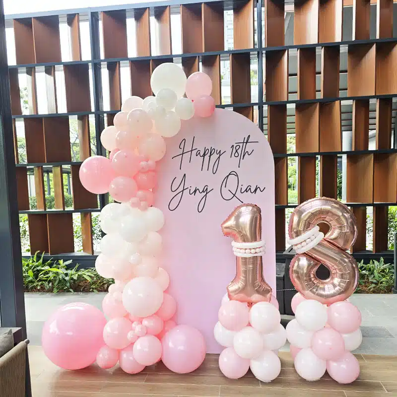 [Balloon Garland Backdrop] Customised Single Board with Double Number theme