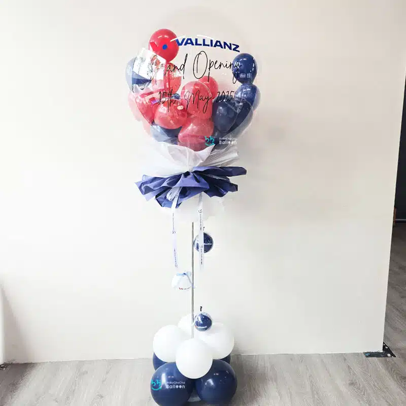 [Balloon Stand] - 32inch Personalised Jumbo Aqua Balloon with Mini Balloon
