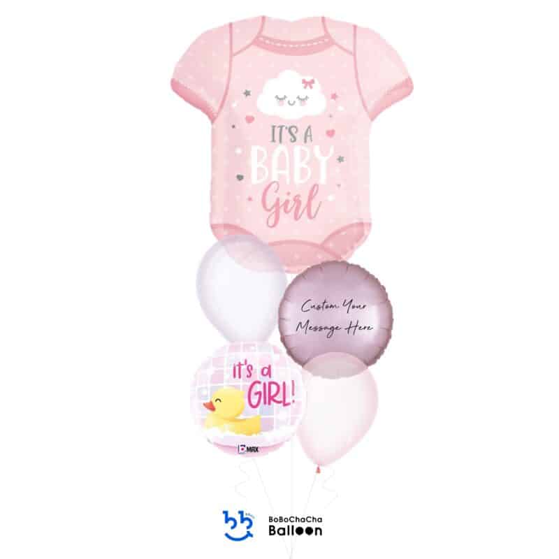 [Baby Shower] Baby Girl Onesie Mixed Balloon Bouquet (5pcs)