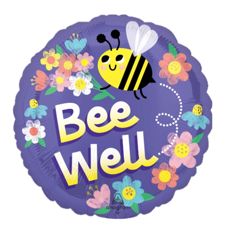 [Get Well Soon] 18inch Bee Well! Flowers Foil Balloon