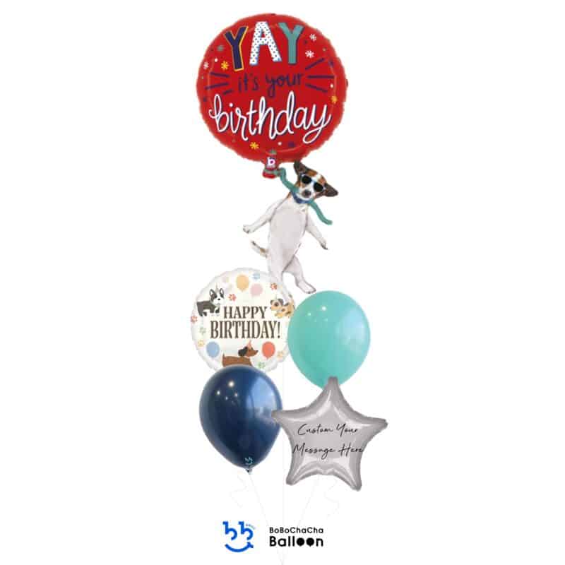 [Animal] Happy Birthday YAY Birthday Dog Balloon Bouquet (5pcs)