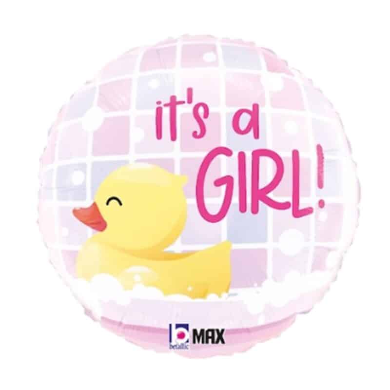 [Baby Shower] 18inch It's a Girl RUBBER DUCKY Foil Balloon