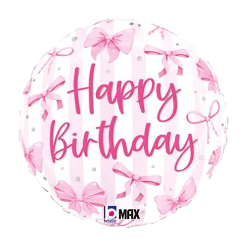 [Birthday] 18inch Pretty Pink Bow Birthday Foil Balloon
