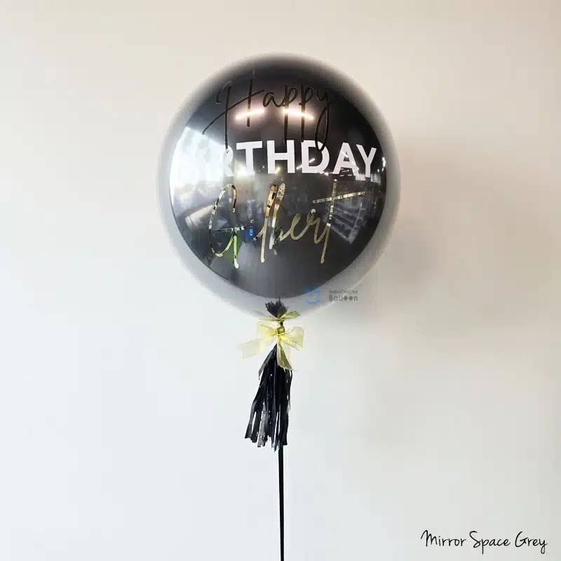 [24 inch Double-Layer Crystal Balloon] - Mirror Space Grey