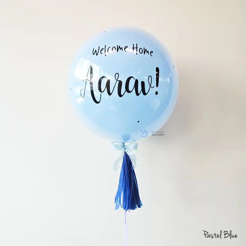 [24 inch Double-Layer Crystal Balloon] - Pastel Blue