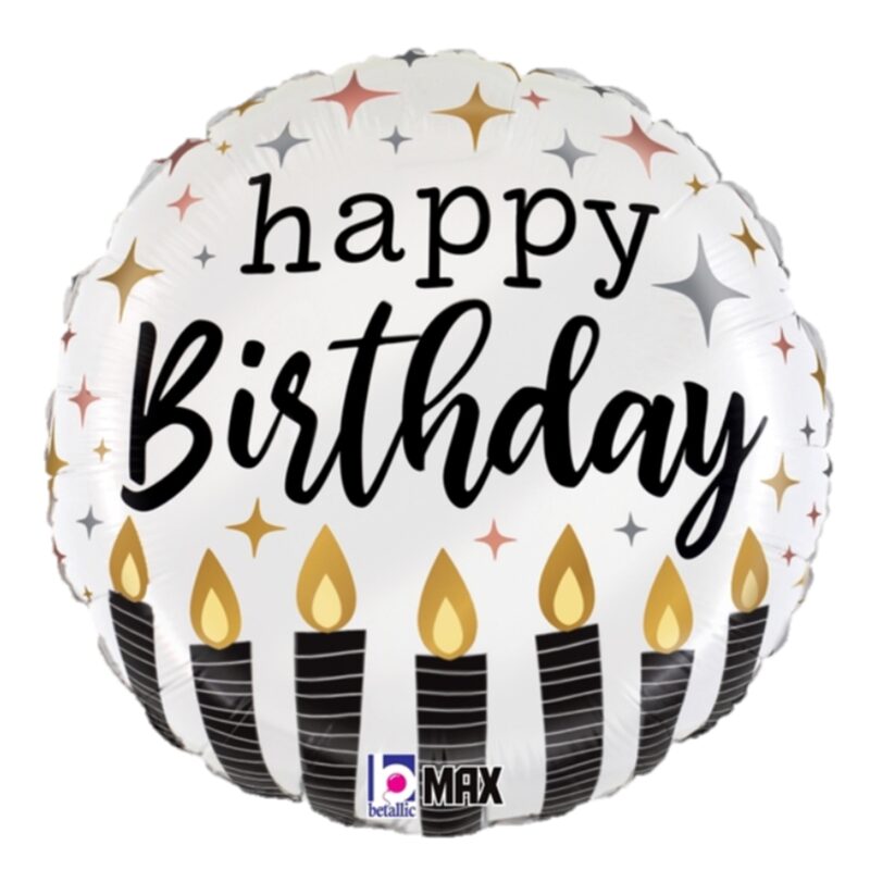 [Birthday] 18inch Satin Metallic Birthday Candle Foil Balloon