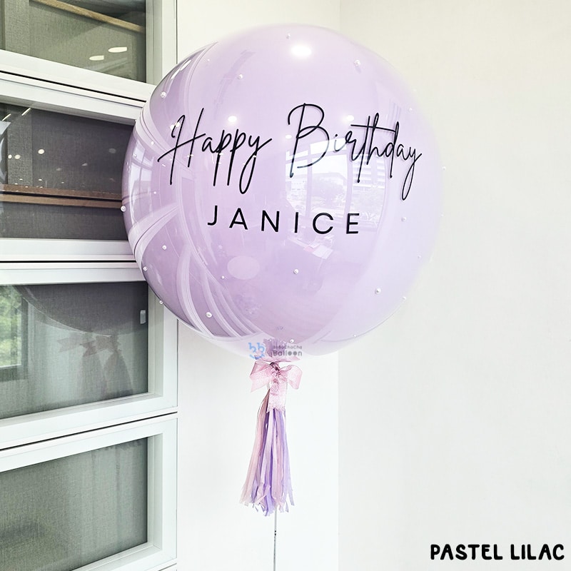[36 inch Personalised Jumbo Balloon] - Crystal Pearl Design