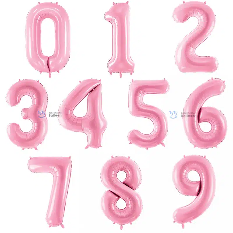 40 inch Jumbo Foil Number Balloons – Pastel Pink