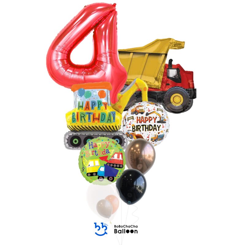 [Transportation] HAPPY BIRTHDAY Transportations Giant Mixed Balloons Bouquet (8pcs)