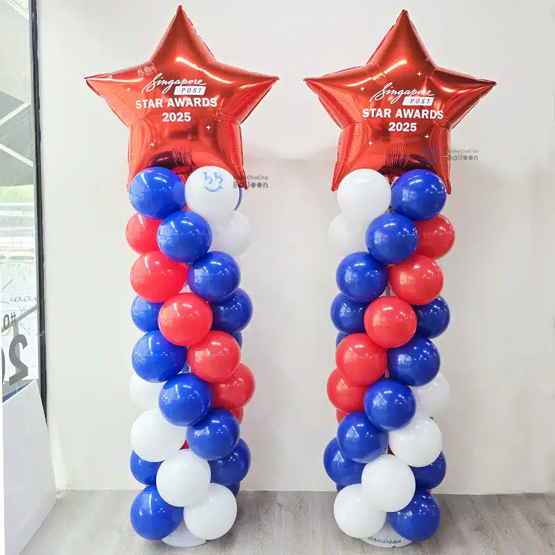 [Balloon Column] PAIR of 9 Layer – With 32″ Shape Foil Personalised Balloon