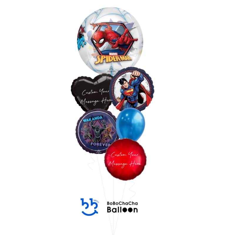 [Spiderman] Spider-Man Orbz Super Hero Mixed Balloon Bouquet (6pcs)