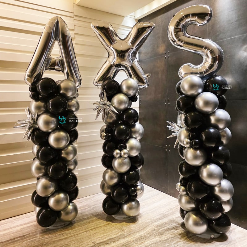 [Balloon Column] 9 Layer – With 40inch Alphabet Foil Balloon