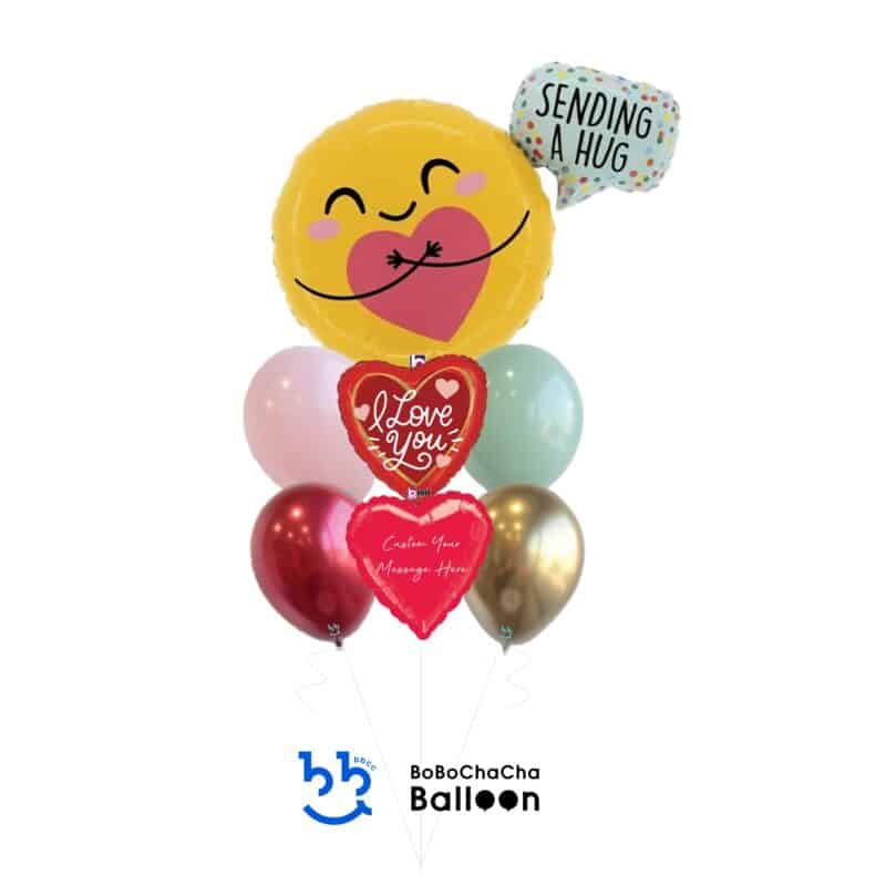 [LOVE CONFESSION] Smiley Hug Mixed Balloons Bouquet (7pcs)