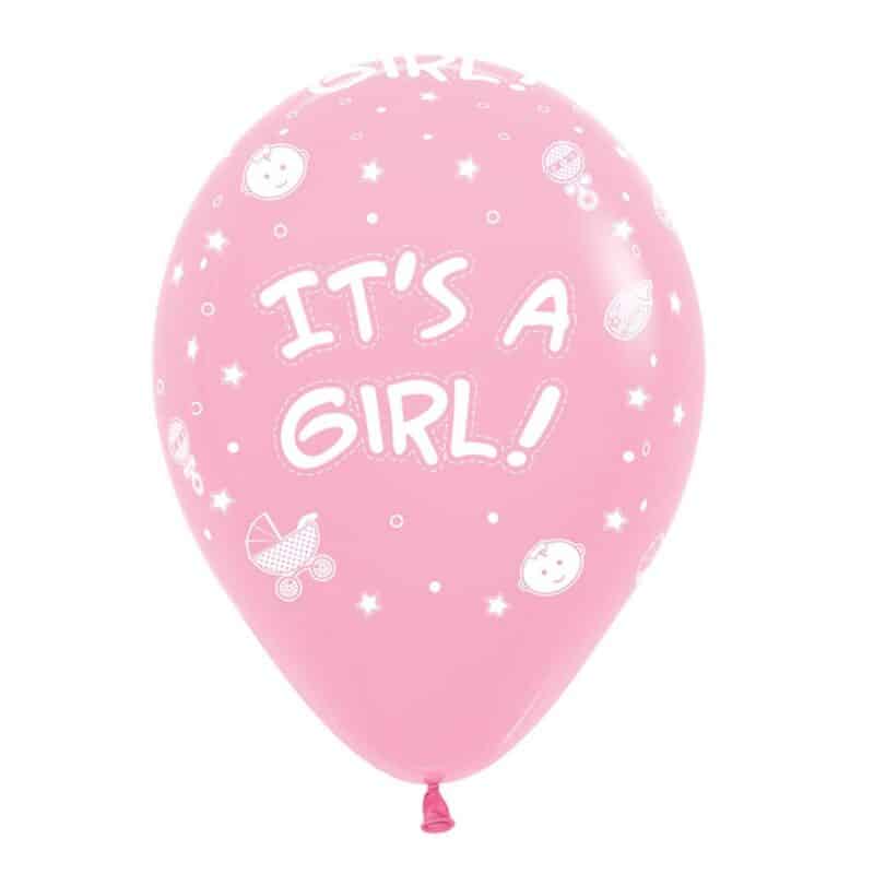 11inch Baby Girl Latex Balloon (Helium Inflated)